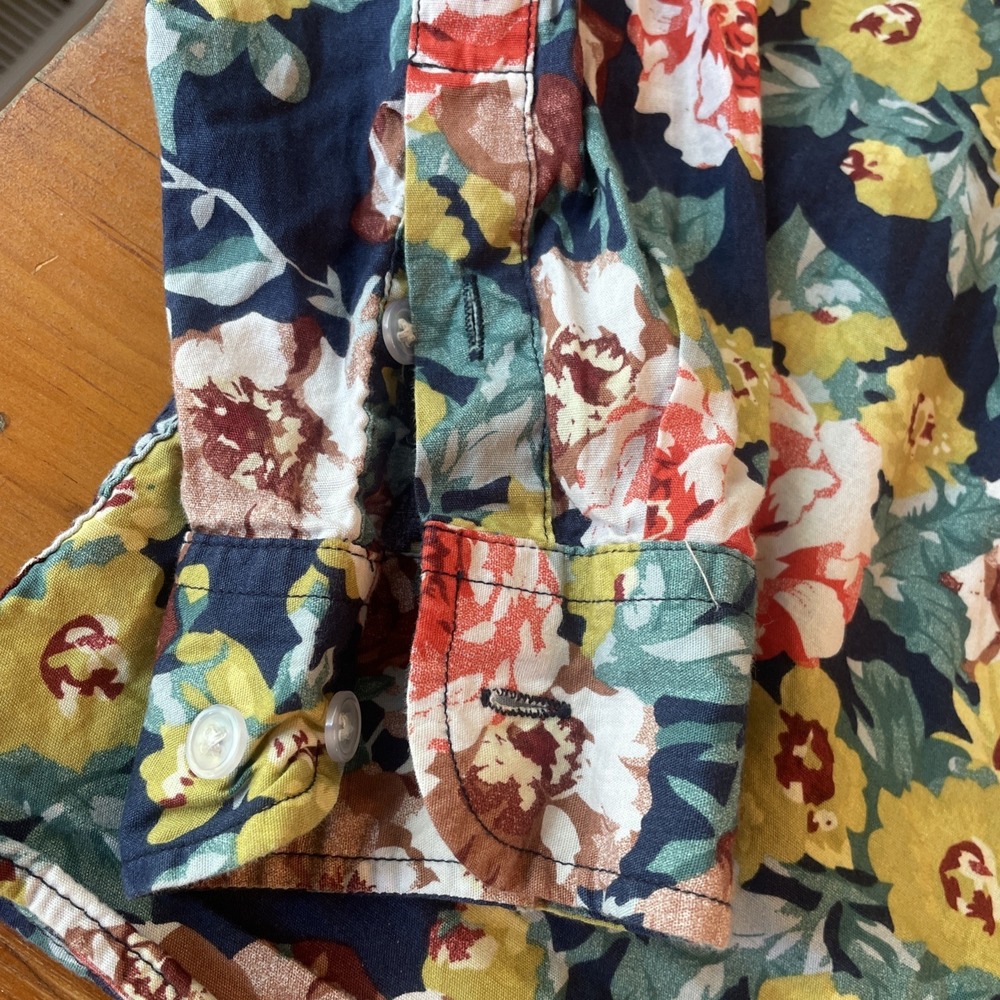 Tunevuse Men's Regular Fit Size XL Floral Collar Button Down Shirt Long Sleeve - Picture 6 of 13